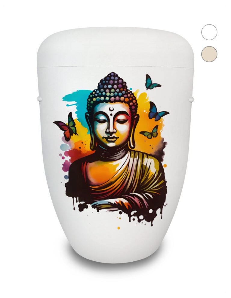 Naturstoffurne „Buddha, bunt“