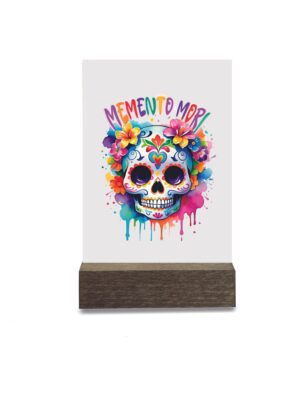 Acrylglasbild 10 x 15cm mit Holzständer "memento mori"