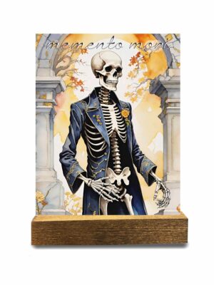 Acrylglasbild 15 x 20cm mit Holzständer "memento mori" (1)