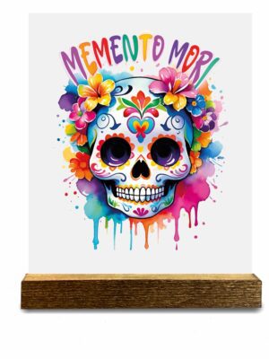 Acrylglasbild 21 x 25cm mit Holzständer "memento mori"(2)