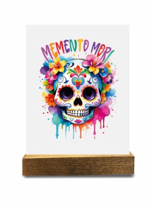 Acrylglasbild 15 x 20cm mit Holzständer "memento mori" (2)