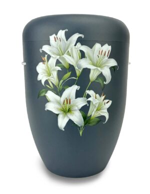 Naturstoffurne „weiße Lilien“