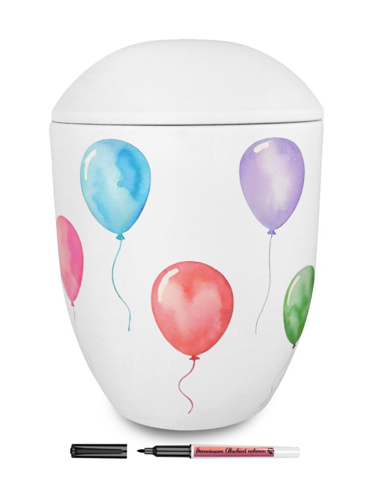 Seeurne mit Luftballons zum Beschriften und Selbstgestalten