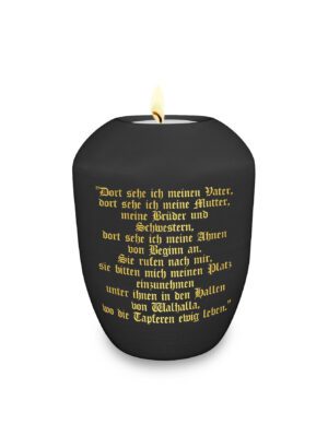 Gedenklicht / Memory Urne mit keltischem Motiv Odin