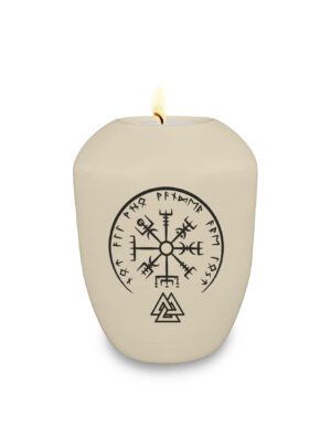 Befüllbares Gedenklicht / Memory Urne mit nordischem Motiv „Valknut“