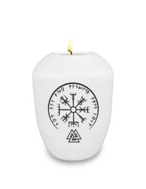 Befüllbares Gedenklicht / Memory Urne mit nordischem Motiv „Valknut“