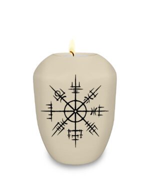 Befüllbares Gedenklicht / Memory Urne mit nordischem Motiv