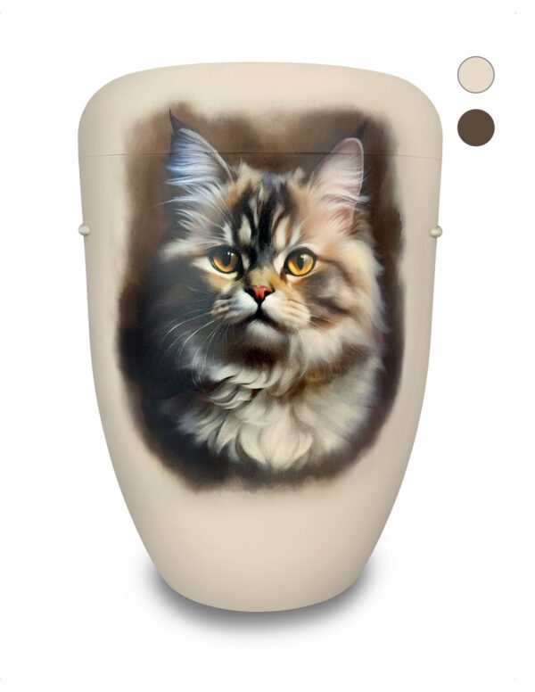 Urne mit Katzenmotiv