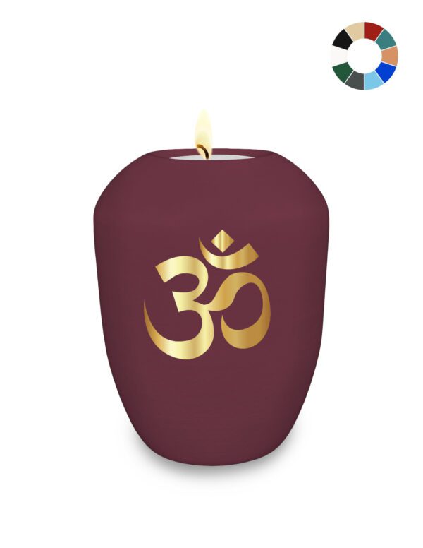 Befüllbares Gedenklicht / Memory Urne mit "Om" Symbol