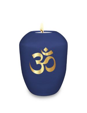 Befüllbares Gedenklicht / Memory Urne mit "Om" Symbol
