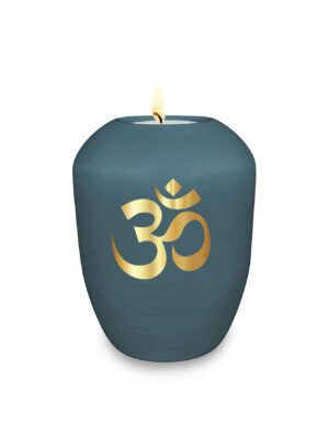 Befüllbares Gedenklicht / Memory Urne mit "Om" Symbol