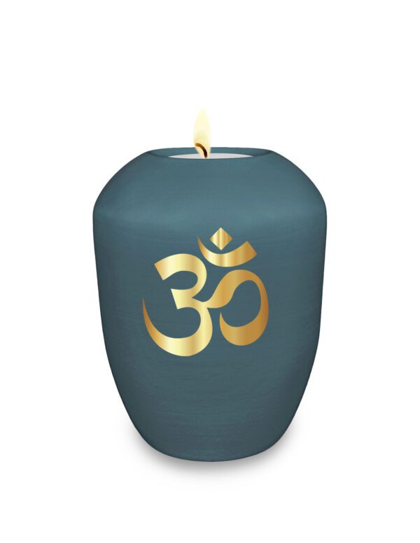 Befüllbares Gedenklicht / Memory Urne mit "Om" Symbol