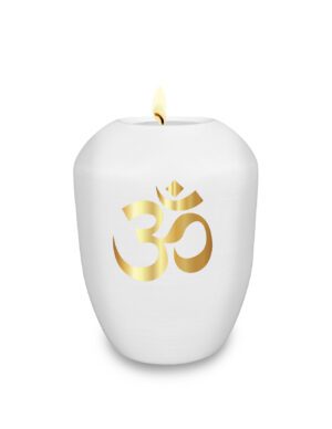 Befüllbares Gedenklicht / Memory Urne mit "Om" Symbol
