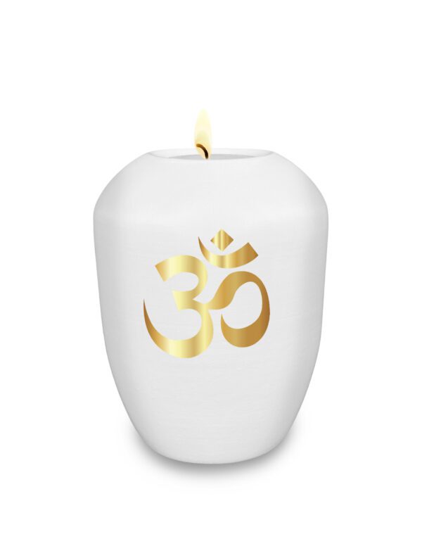 Befüllbares Gedenklicht / Memory Urne mit "Om" Symbol