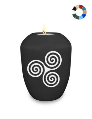 Gedenklicht / Memory Urne mit keltischem Motiv Triskele