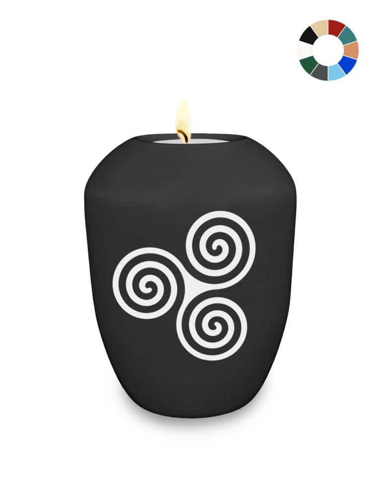 Gedenklicht / Memory Urne mit keltischem Motiv Triskele