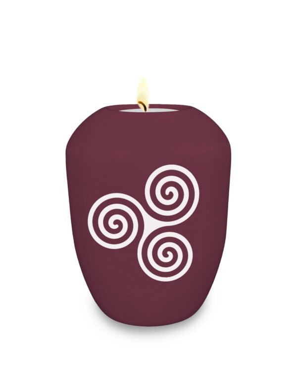 Befüllbares Gedenklicht / Memory Urne mit keltischem Motiv