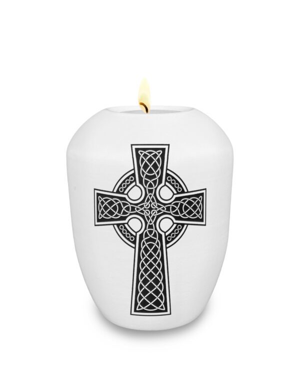 Gedenklicht / Memory Urne mit Motiv Keltisches Kreuz