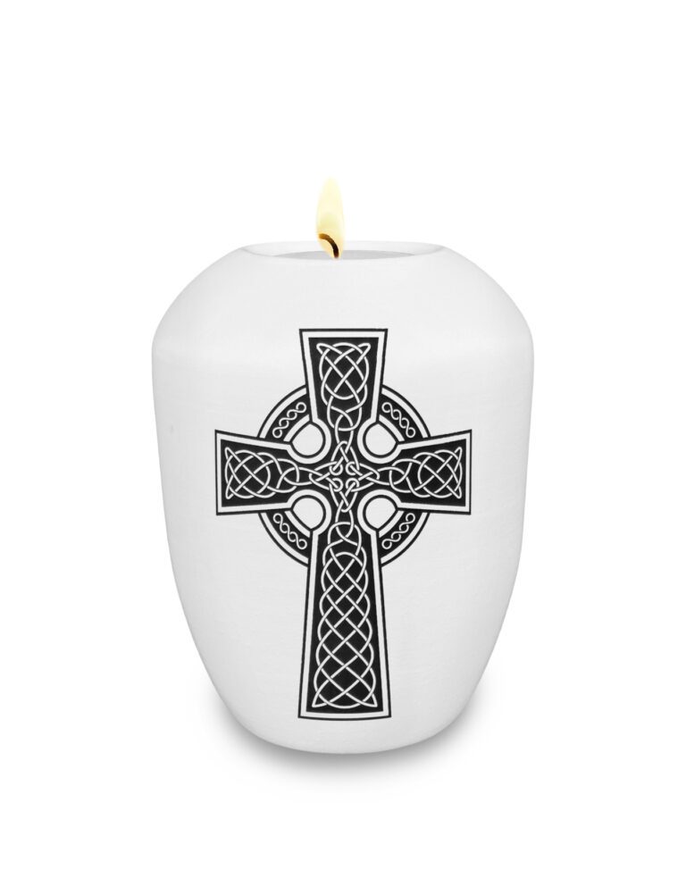 Gedenklicht / Memory Urne mit Motiv Keltisches Kreuz
