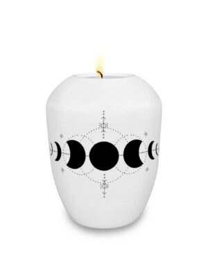 Gedenklicht / Memory Urne mit Motiv Mondphasen