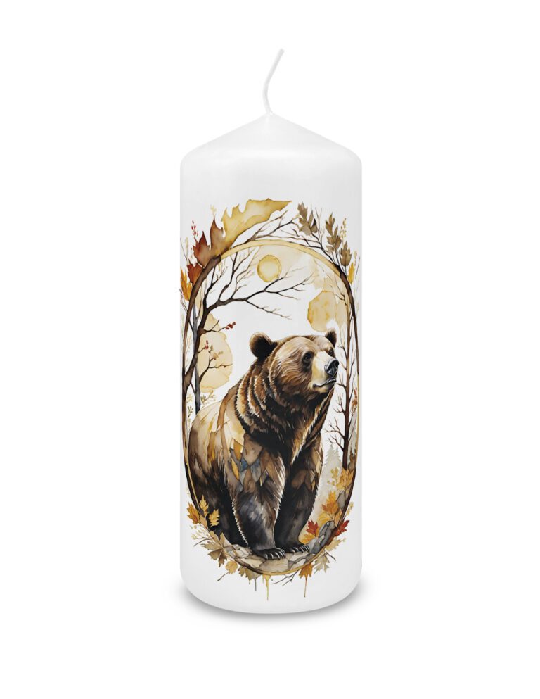 Kerze "Spirit Animal - Bär" 80 x 200 mm