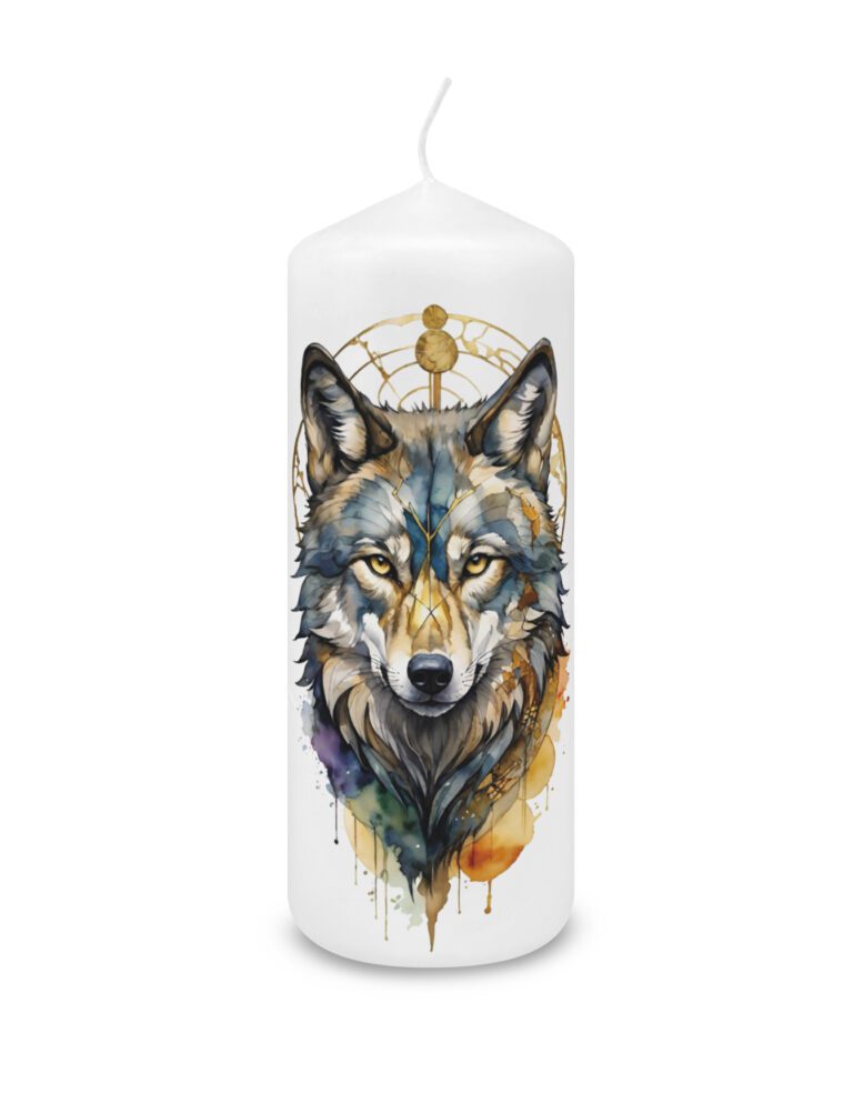Kerze "Spirit Animal - Wolf" 80 x 200 mm