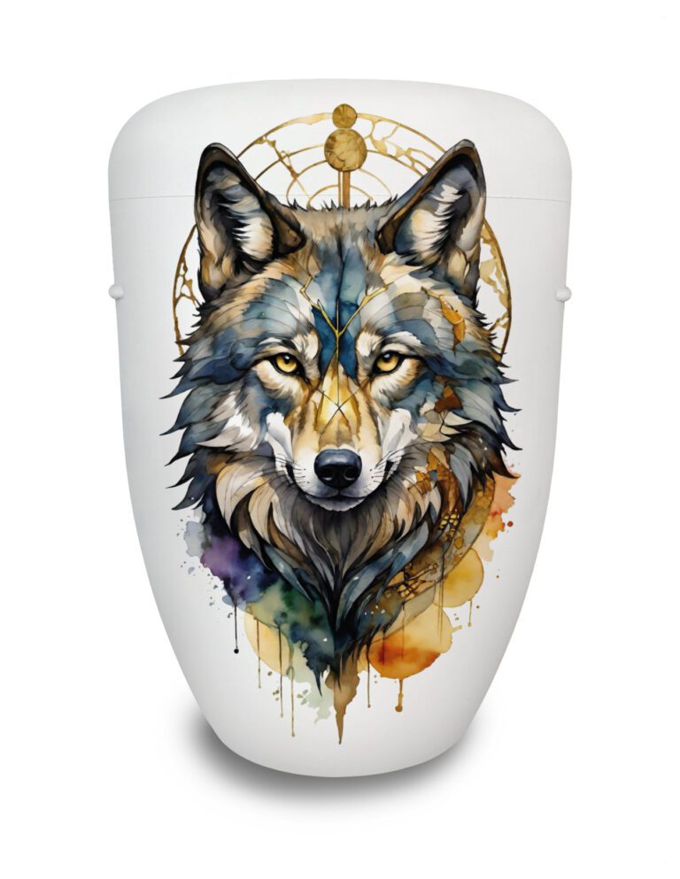 Naturstoffurne "Spirit Animal - Wolf“