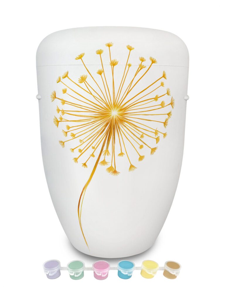 Urne zum Selbstgestalten - Pusteblume, gold