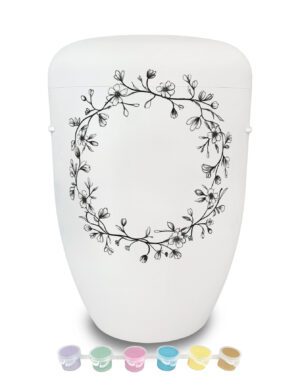 Urne zum Bemalen und Selbstgestalten - Blumenring