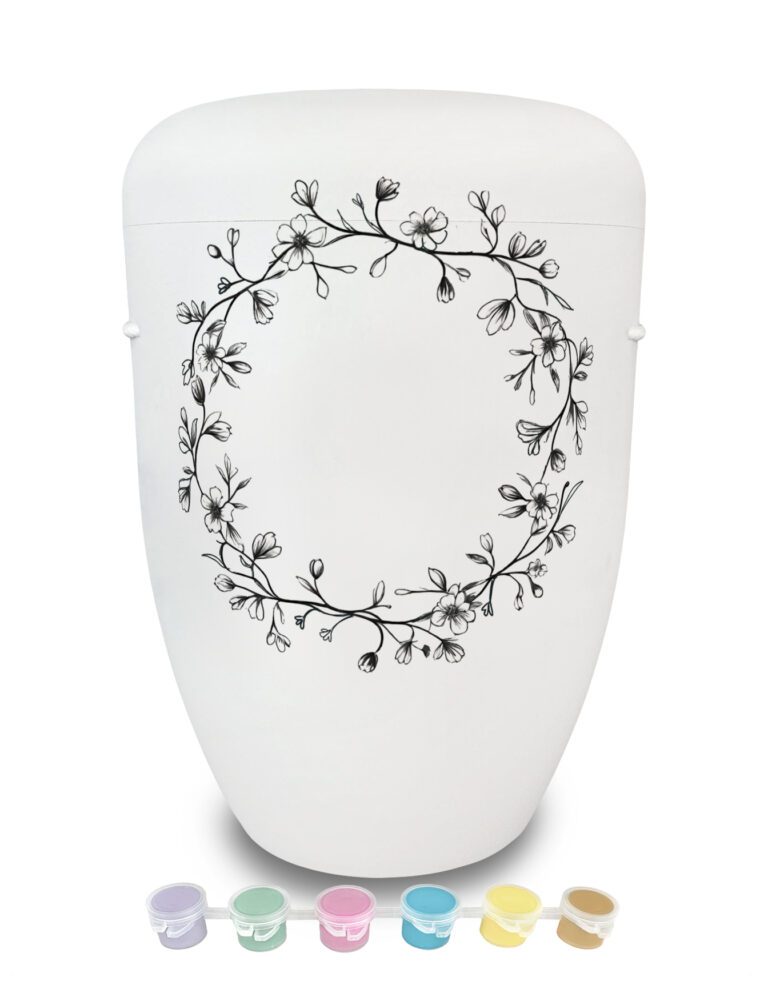 Urne zum Bemalen und Selbstgestalten - Blumenring