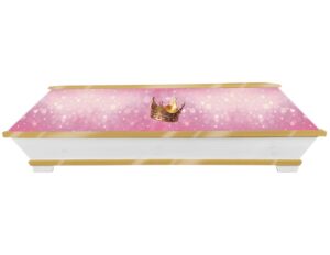 Prinzessinnen Sarg in pink mit Herzchen und Krone