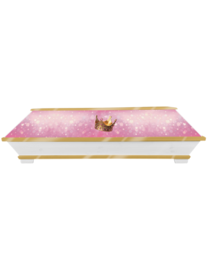 Prinzessinnen Sarg in pink mit Herzchen und Krone