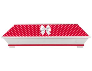 Roter Rockabilly 50s Sarg mit Punkten