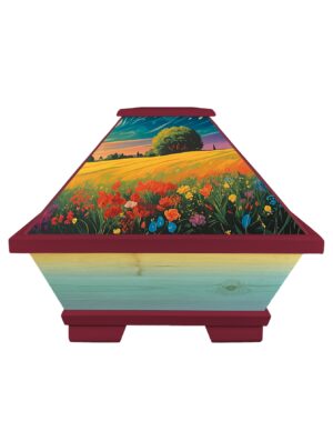 Bunter Sarg mit Blumenwiese