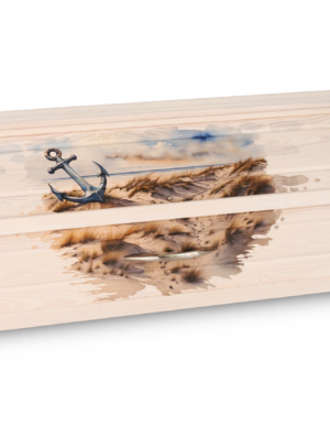 Holzsarg mit maritimem Anker-Motiv