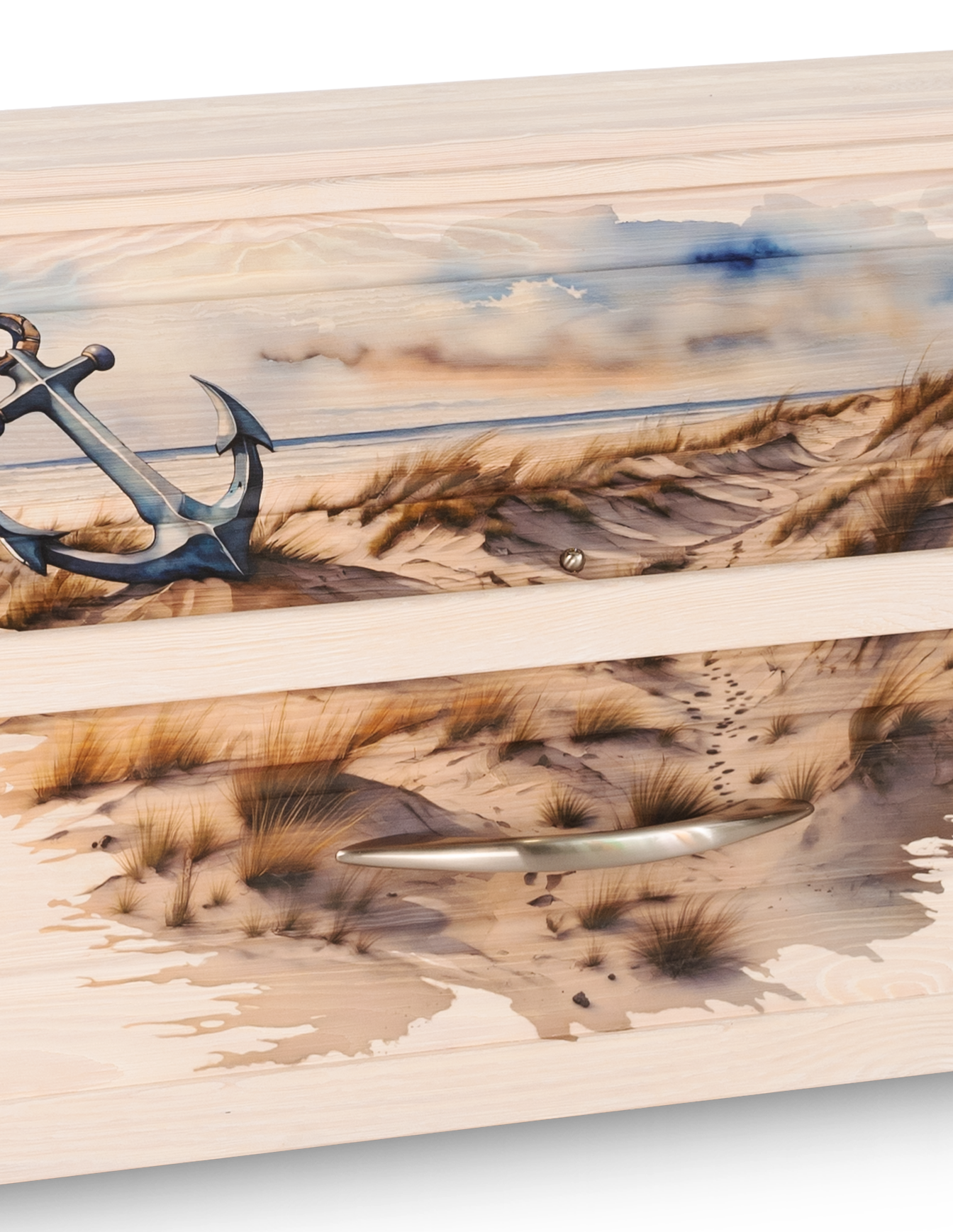 Sarg mit Anker (LG 355:GW-8) – Details Holzsarg mit Anker-Motiv