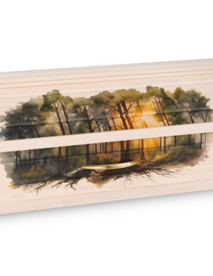 Sarg mit Wald-Motiv und Bäumen