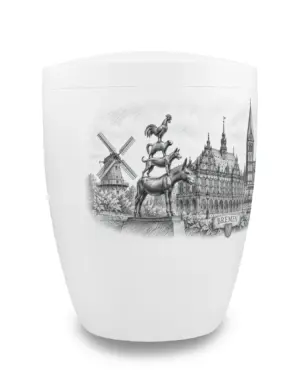 Bremen Urne mit Skyline von Bremen, seitlich