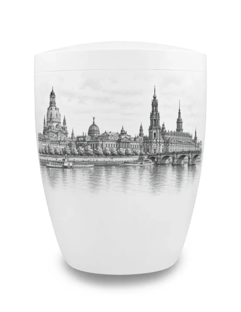 Dresden Urne mit Skyline von Dresden