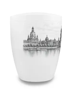 Dresden Urne mit Skyline von Dresden, seitlich