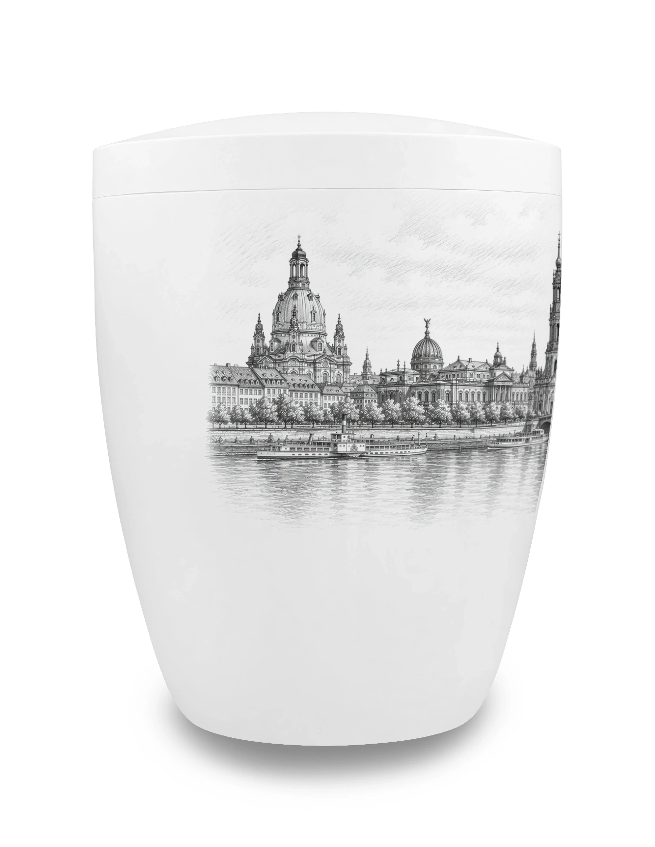 NS-233-16FH Urne Skyline Dresden seitlich Dresden Urne mit Skyline von Dresden, seitlich