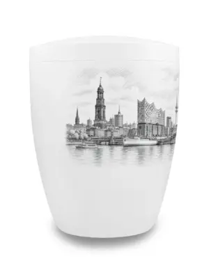 Hamburg Urne mit Skyline von Hamburg, seitlich