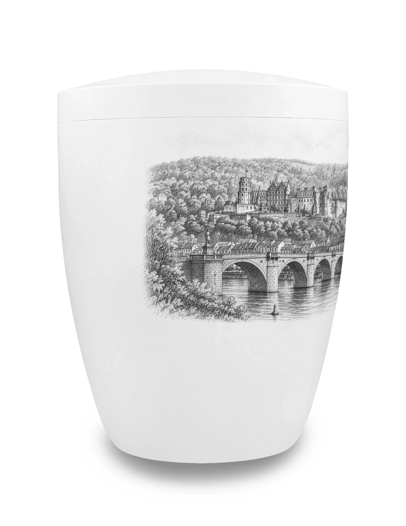 NS-235-16FH Urne Skyline Heidelberg seitlich Heidelberg Urne mit Skyline von Heidelberg, seitlich