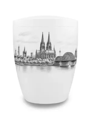 Köln Urne mit Skyline von Köln
