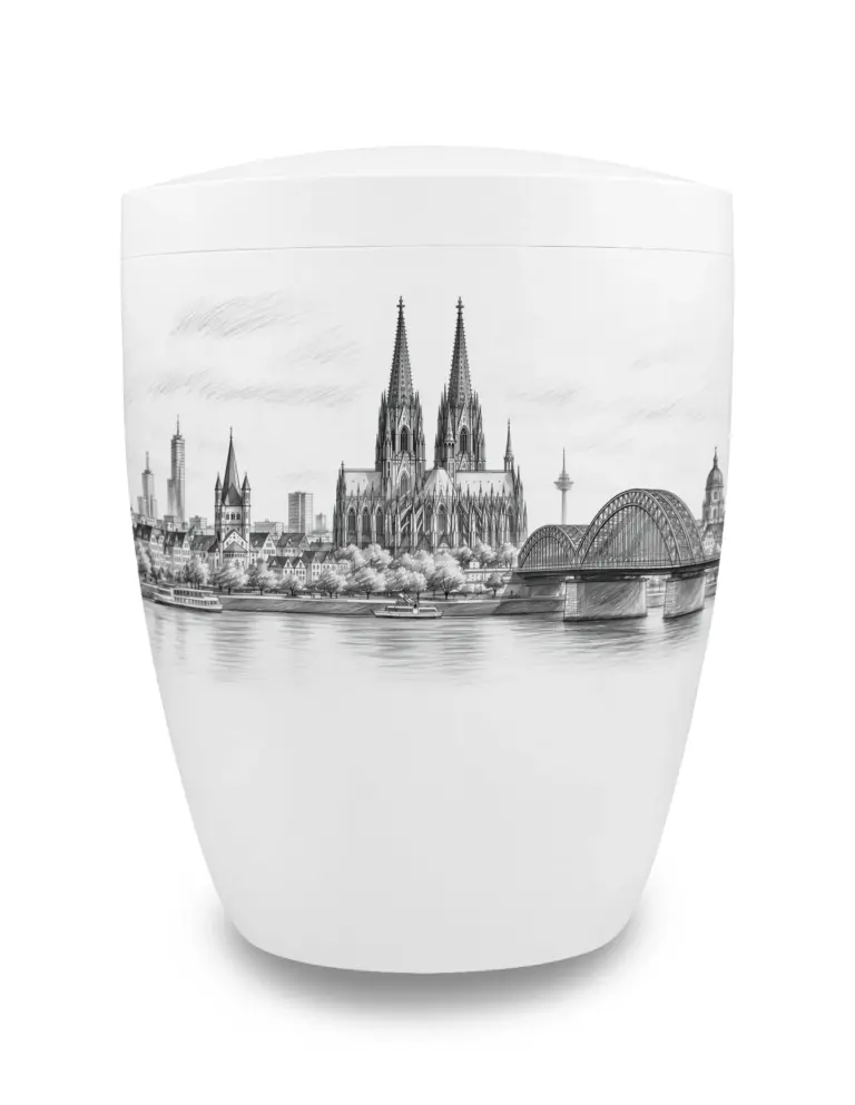 Köln Urne mit Skyline von Köln