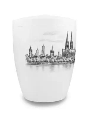 Köln Urne mit Skyline von Köln, seitlich