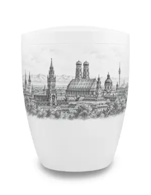 München Urne mit Skyline von München