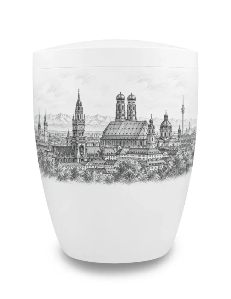 München Urne mit Skyline von München