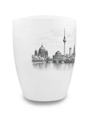 Berlin Urne mit Skyline von Berlin, seitlich