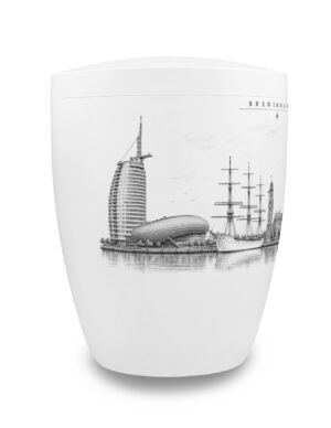 Bremerhaven Urne mit der Skyline von Bremerhaven, seitlich